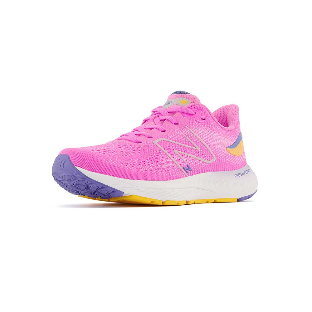 Youth Fresh Foam X 880v12 Big Kids Running Shoe - Vibrant Pink/Vibrant Apricot - Wide (W)