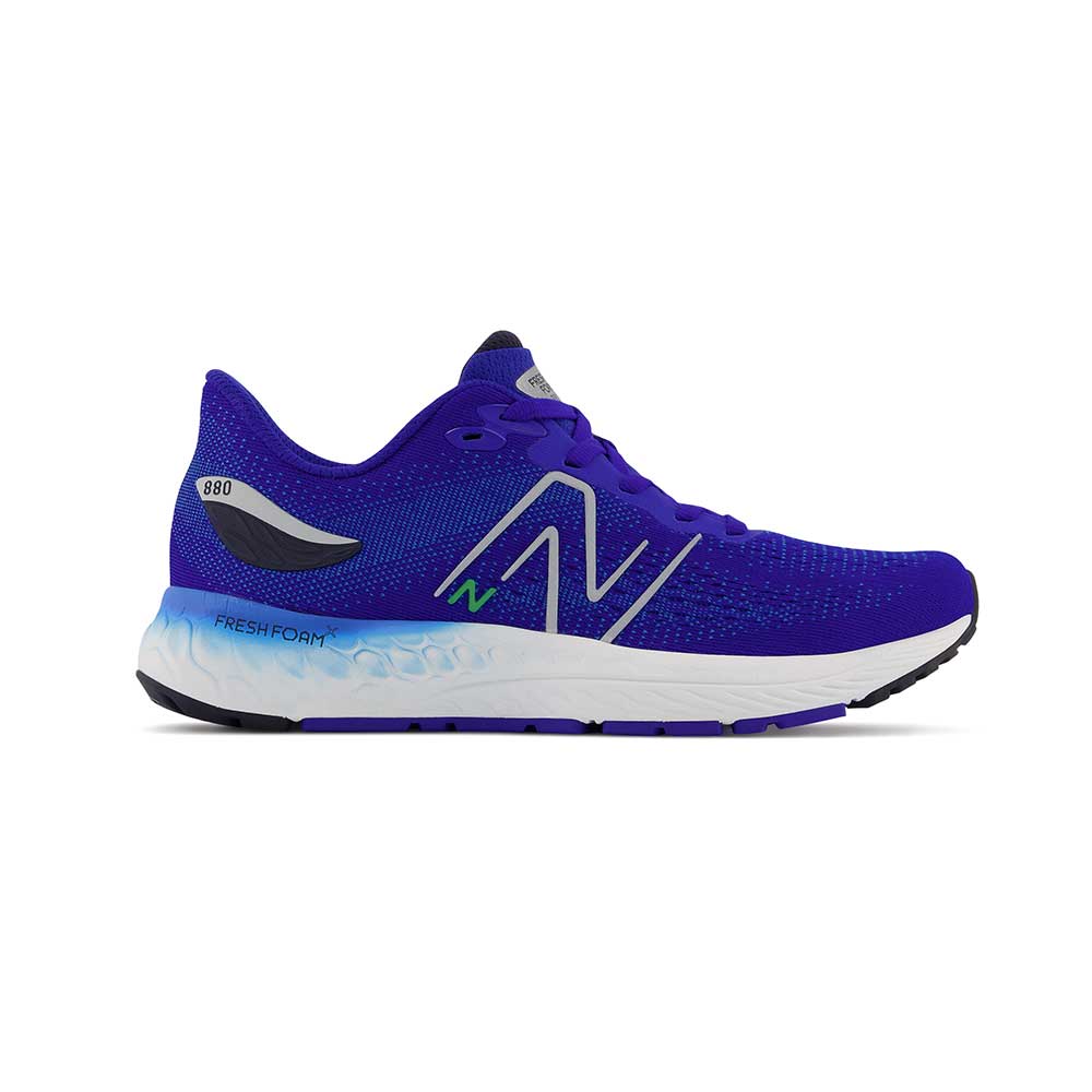 Youth Fresh Foam X 880v12 Big Kids Running Shoe- Infinity Blue/Vibrant Spring - Wide (W)