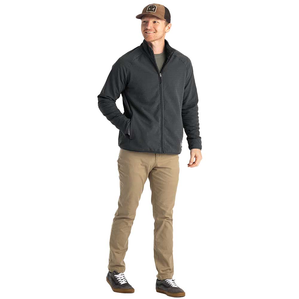 Men's Gridback Fleece Jacket - Black Sand