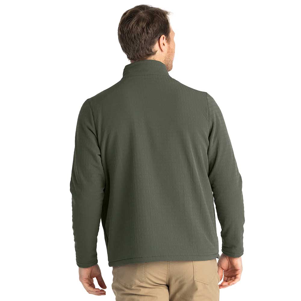 Men's Gridback Fleece Snap Pullover - Dark Olive