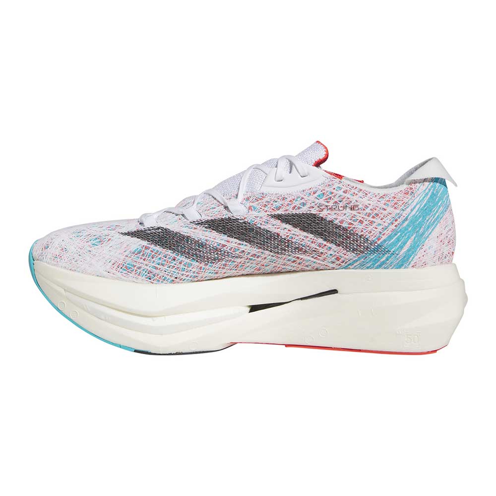 Unisex Adizero Prime X 2 Strung Running Shoe - FTWR White/Core Black/Lucid Cyan - Regular (D)