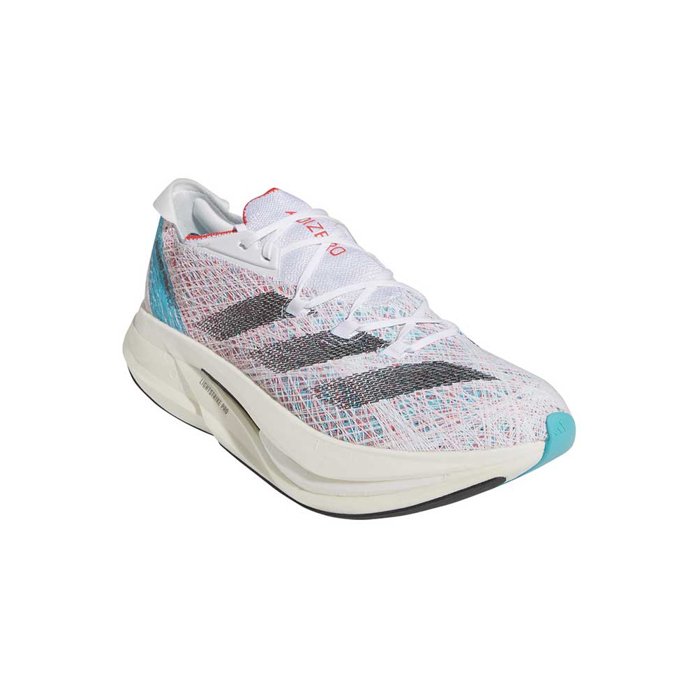 Unisex Adizero Prime X 2 Strung Running Shoe - FTWR White/Core Black/Lucid Cyan - Regular (D)