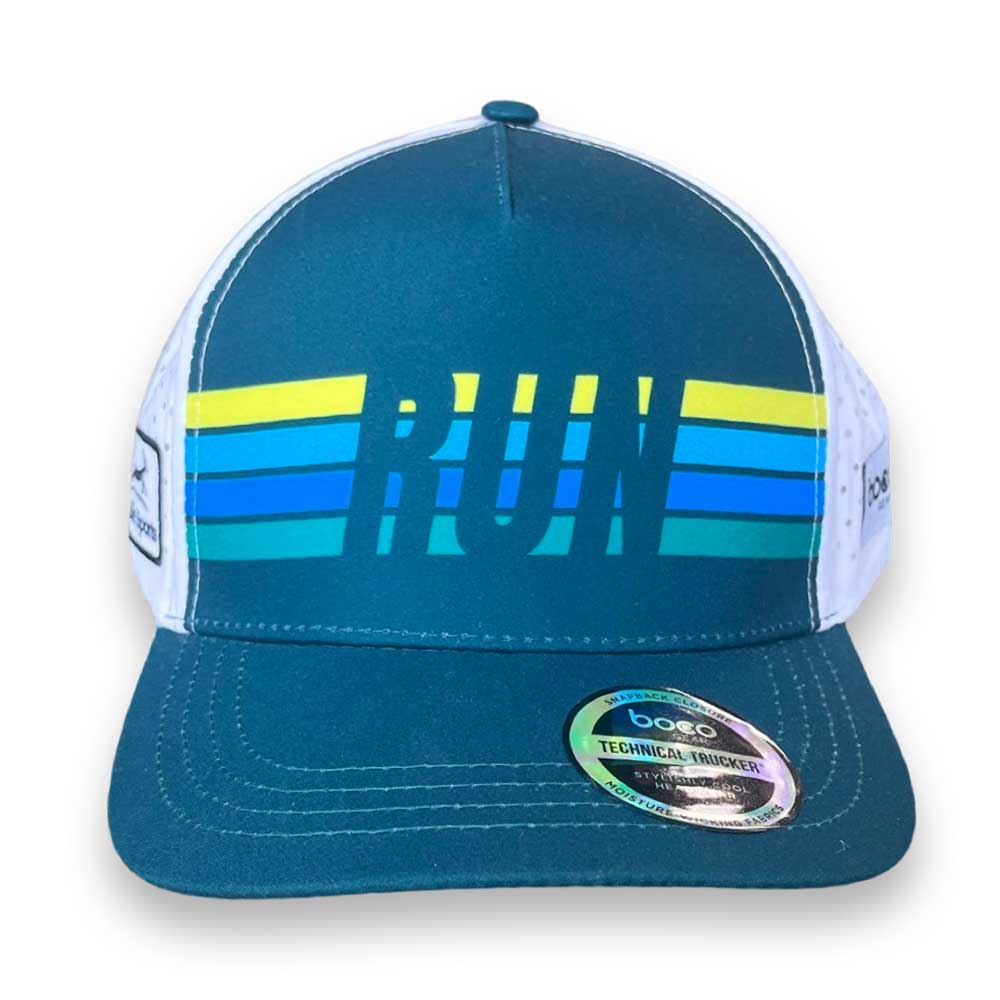 RUN Striped Running Trucker - Dark Teal/Blue/Yellow