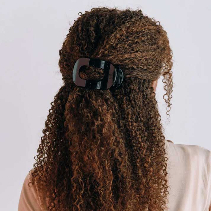 Flat Round Hair Clip Medium - Jet Black