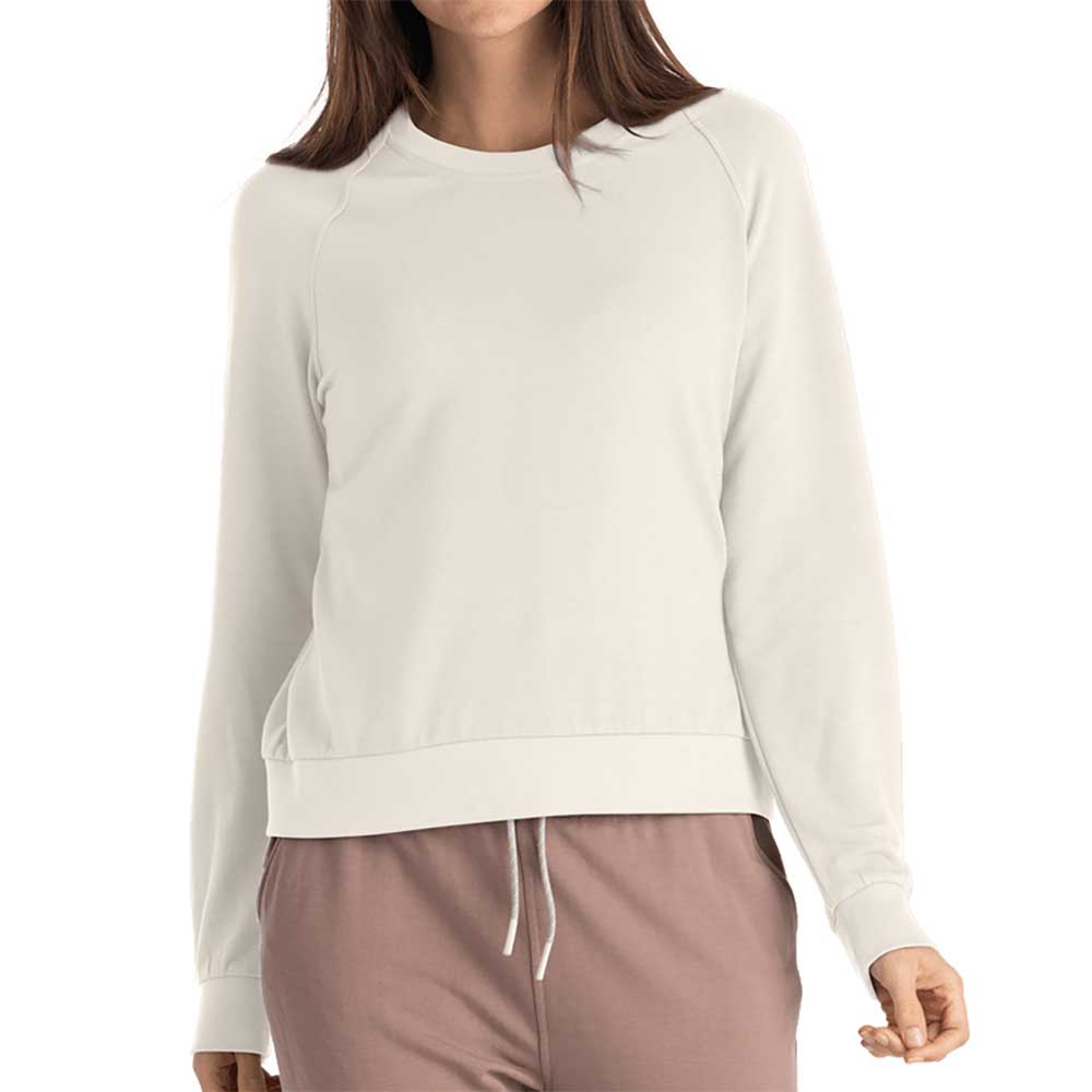Women's Bamboo Lightweight Fleece Crew - Stone
