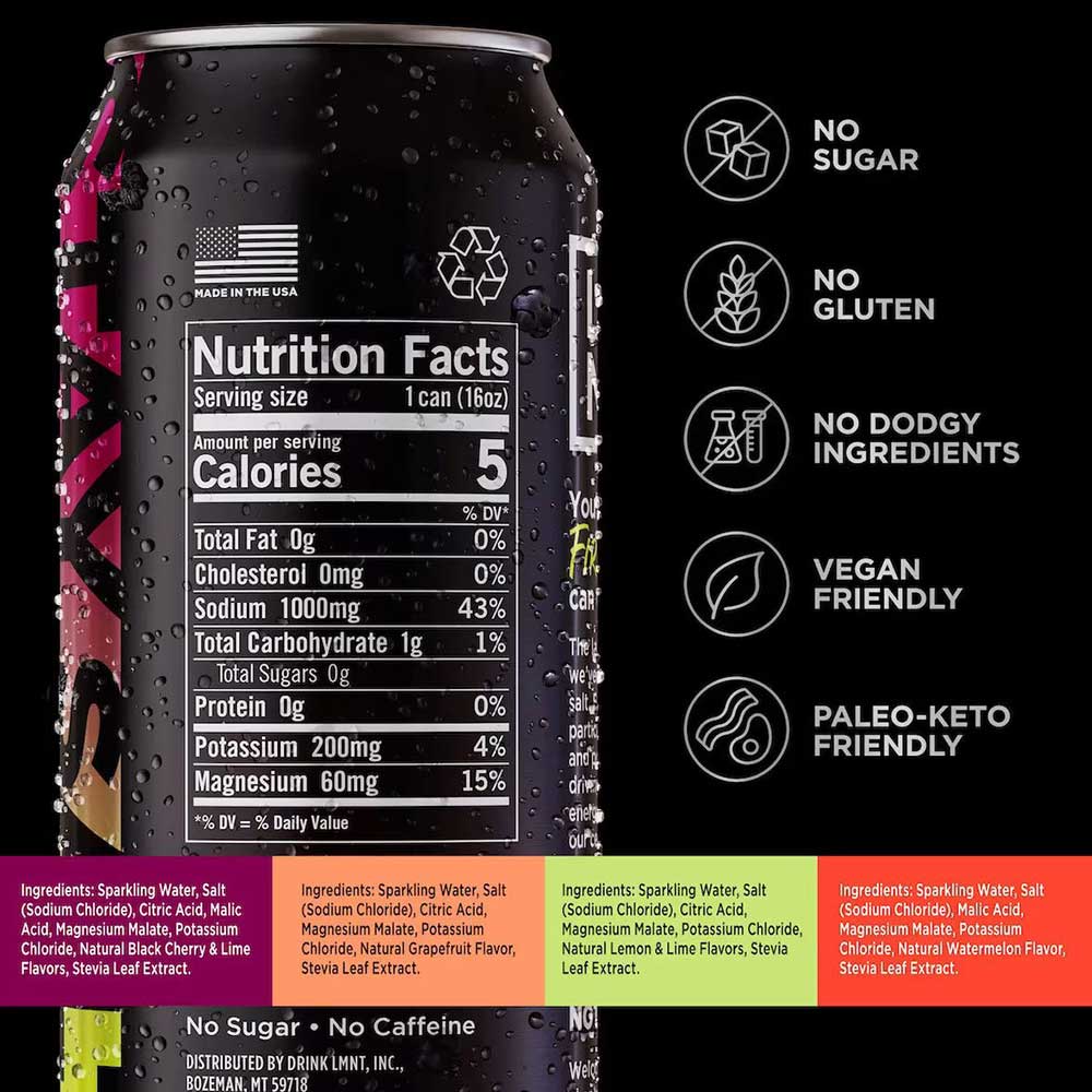 Black Cherry Lime Sparkling Zero-Sugar Electrolyte Single Can