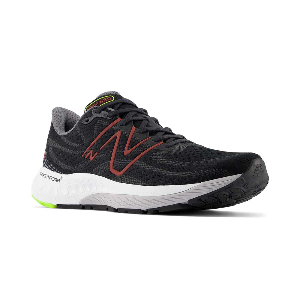 Men's Fresh Foam X 880v13 Running Shoe - Black/Brick Red - Regular (D)