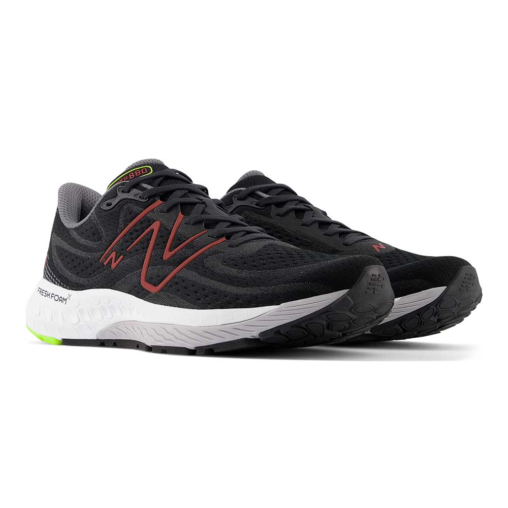 Men's Fresh Foam X 880v13 Running Shoe - Black/Brick Red - Regular (D)