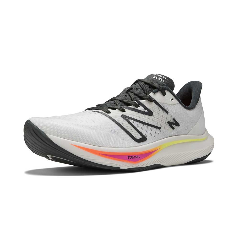 Men's FuelCell Rebel v3 Running Shoe- White/Blacktop - Regular (D)