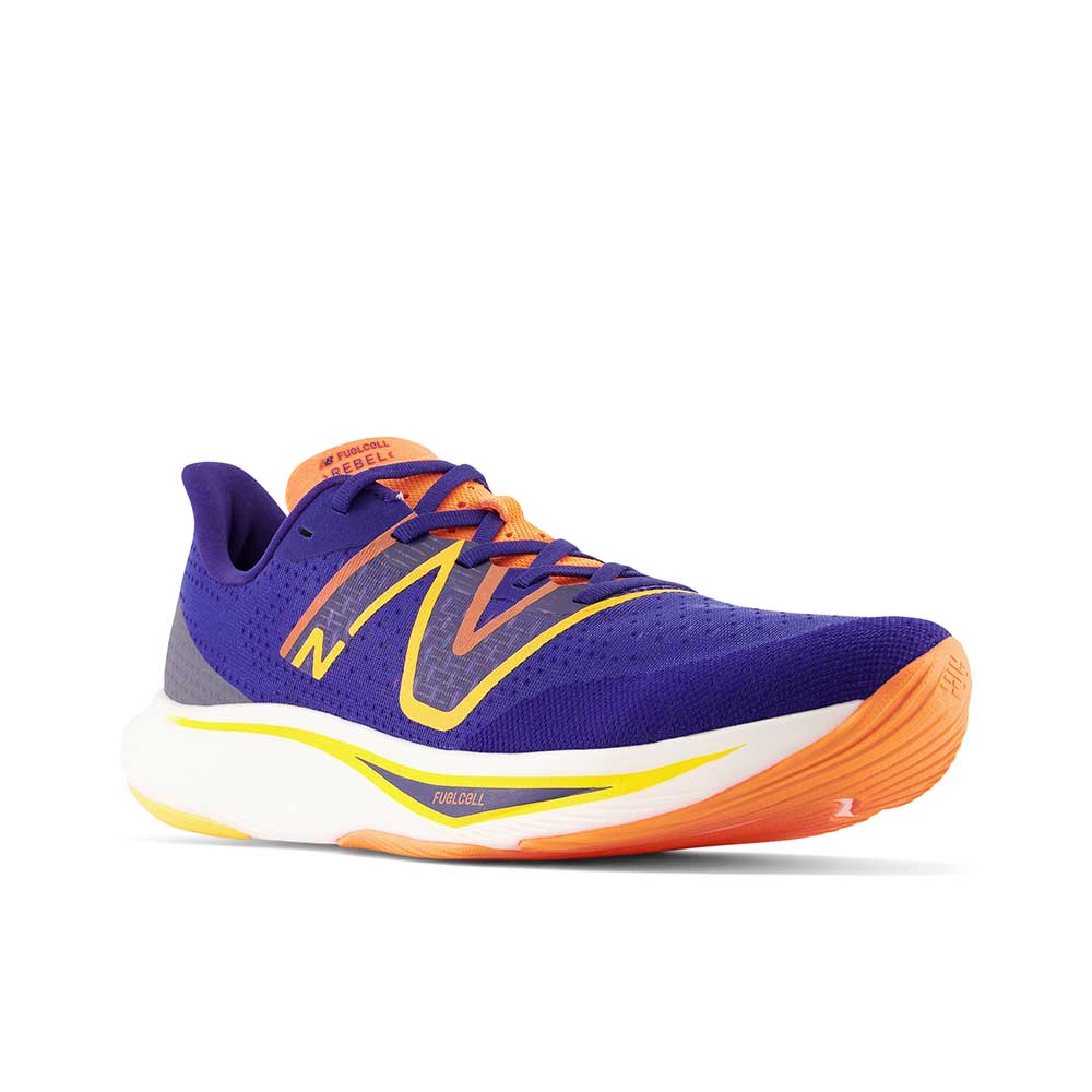 Men's FuelCell Rebel v3 Running Shoe - Victory Blue/Vibrant Apricot - Regular (D)
