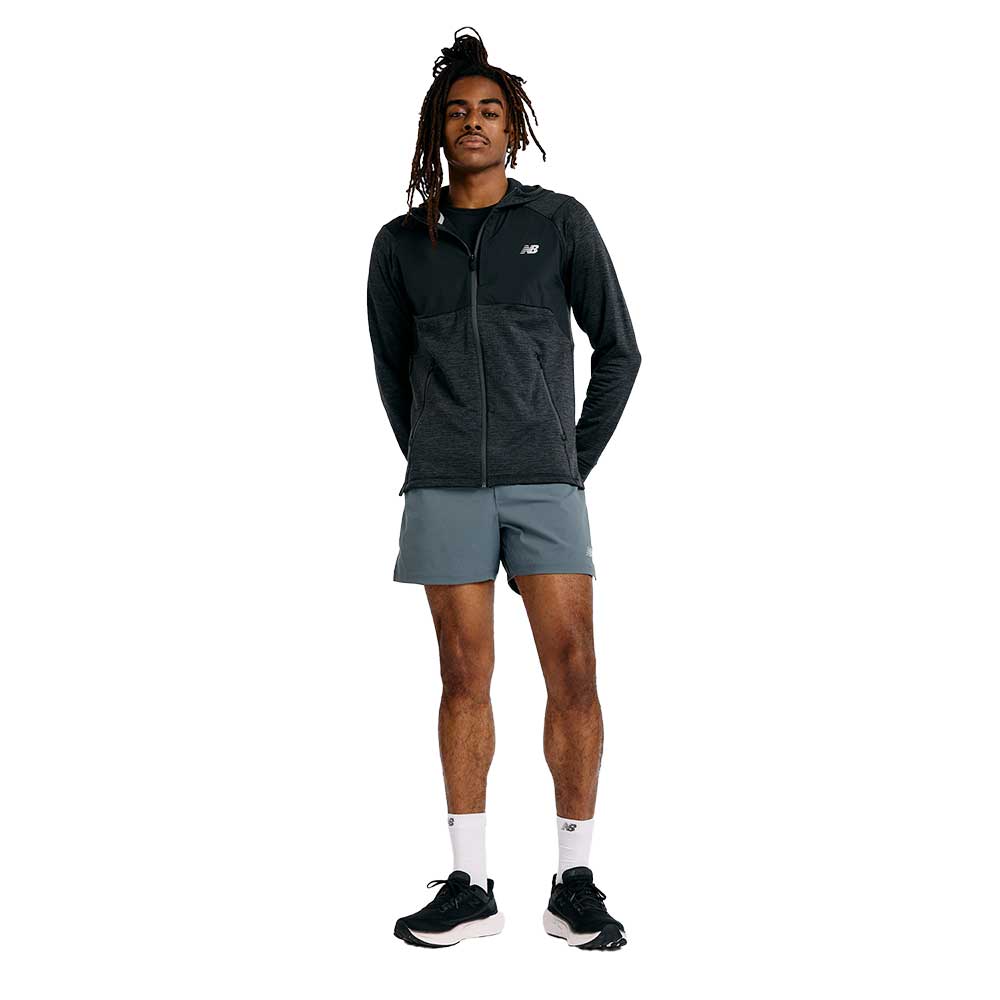 Men's Heat Grid Hooded Full Zip - Black
