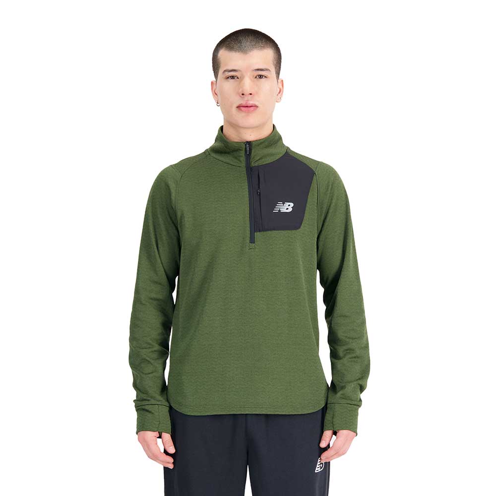 Men's NB Heat Grid Half Zip - Kombu Heather