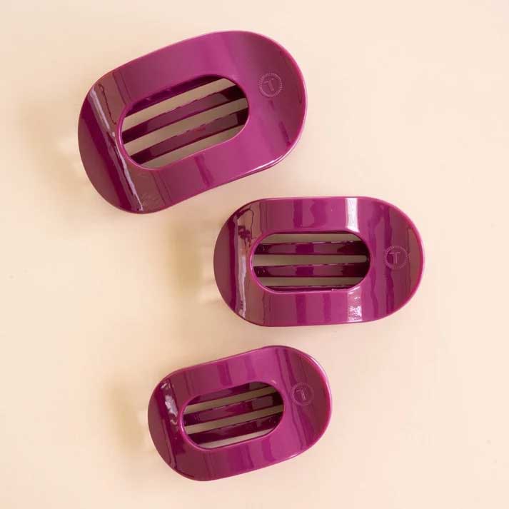 Flat Round Hair Clip Medium - Mulberry