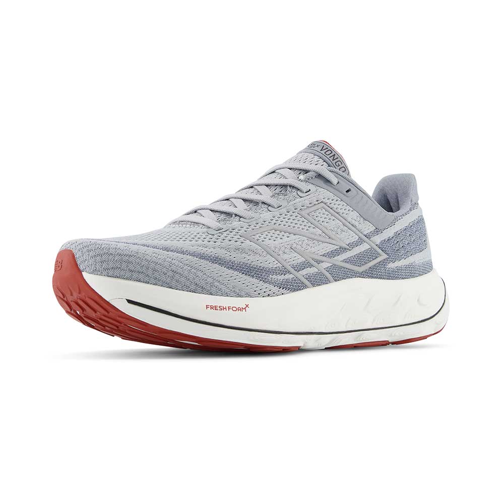 Men's Fresh Foam X Vongo v6 Running Shoe - Aluminum Grey/Brick Red - Regular (D)