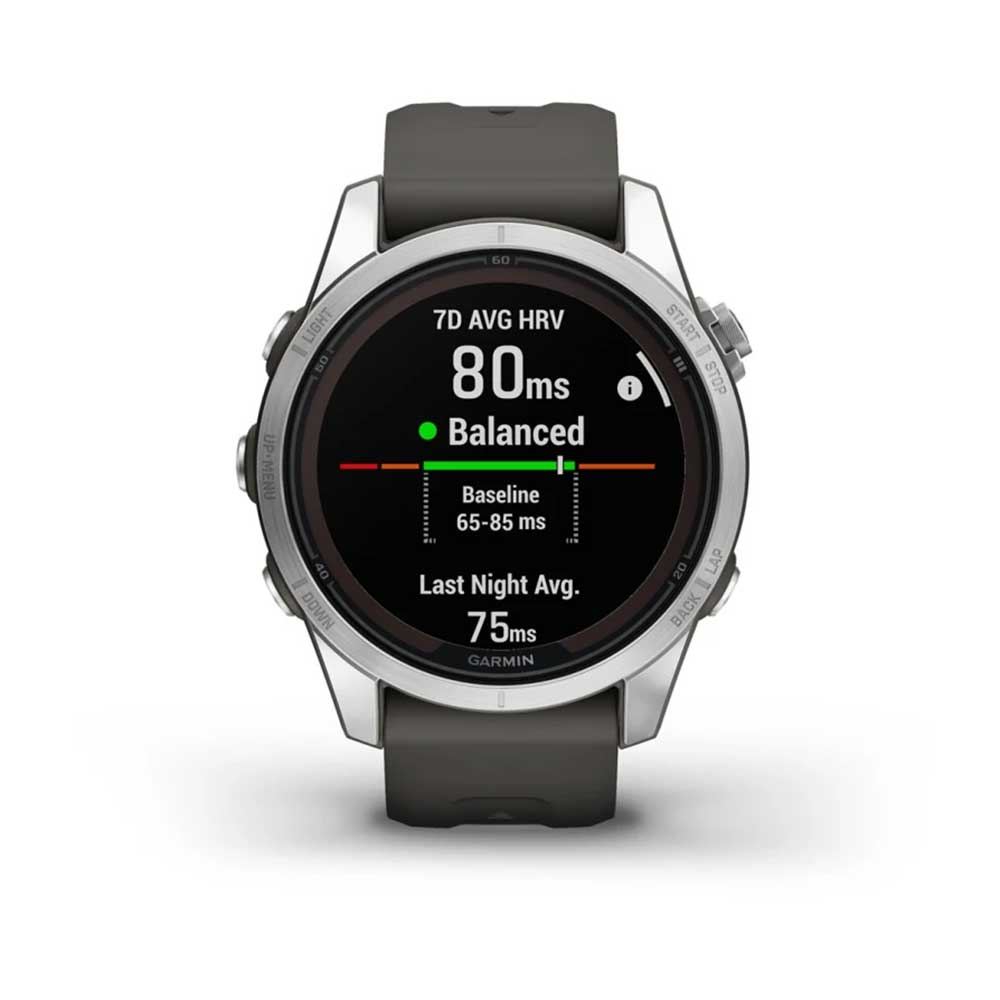 fenix 7S Pro Solar Glass - Silver with Graphite Band
