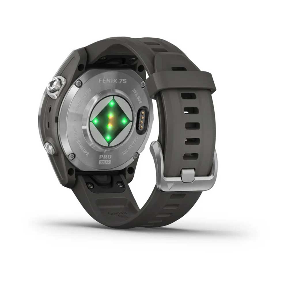 fenix 7S Pro Solar Glass - Silver with Graphite Band