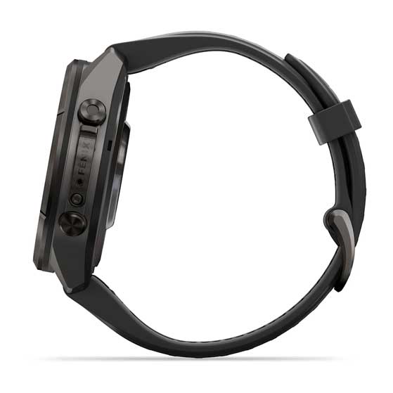 fenix 9 Pro, 47mm - Titanium with Graphite/Black Silicone Band