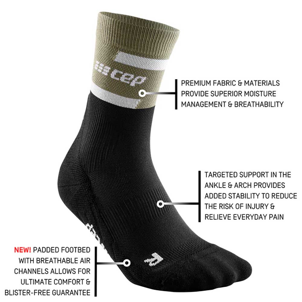 Men's The Run Compression Mid Cut Socks 4.0 - Olive/Black