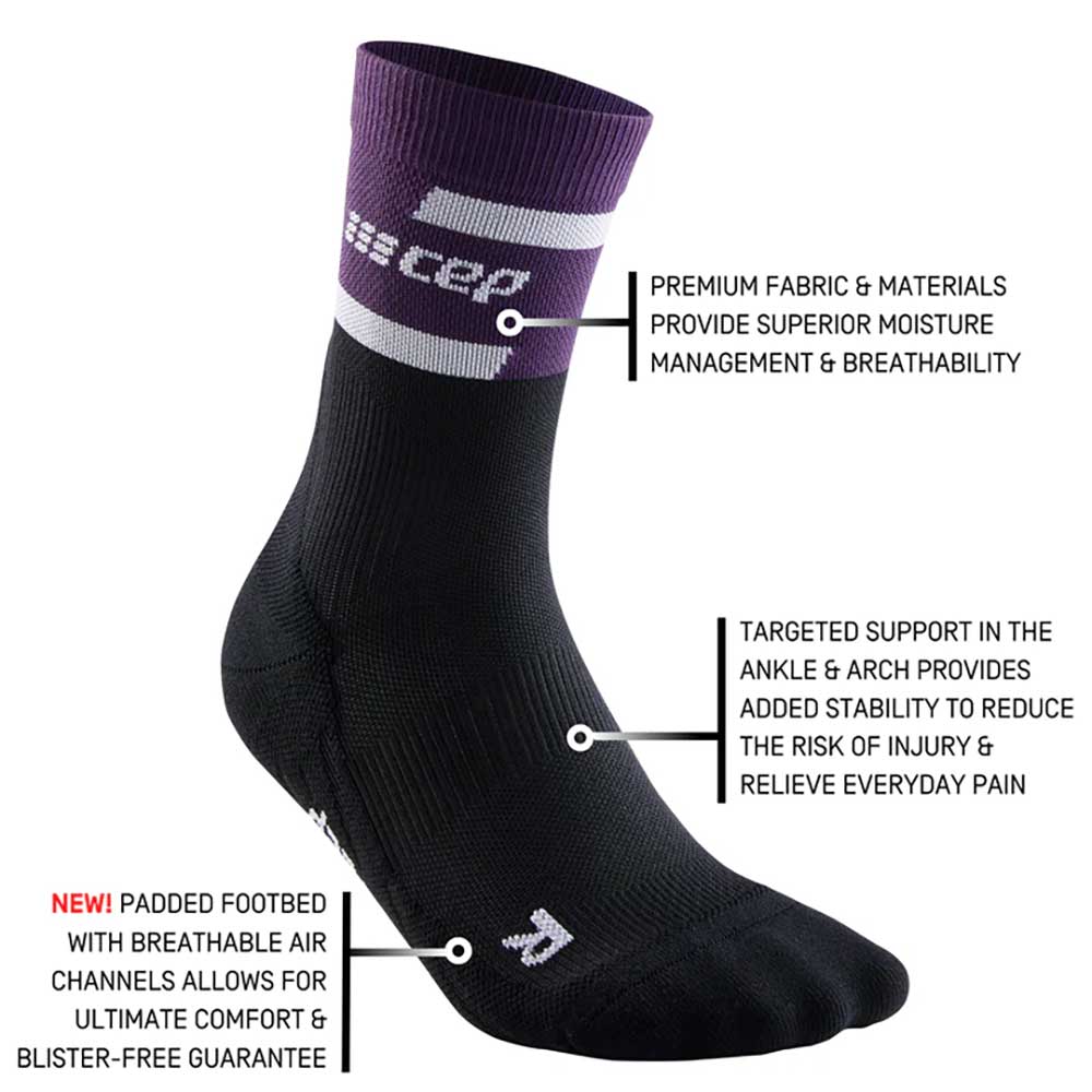 Women's The Run Compression Mid Cut Socks 4.0 - Violet/Black