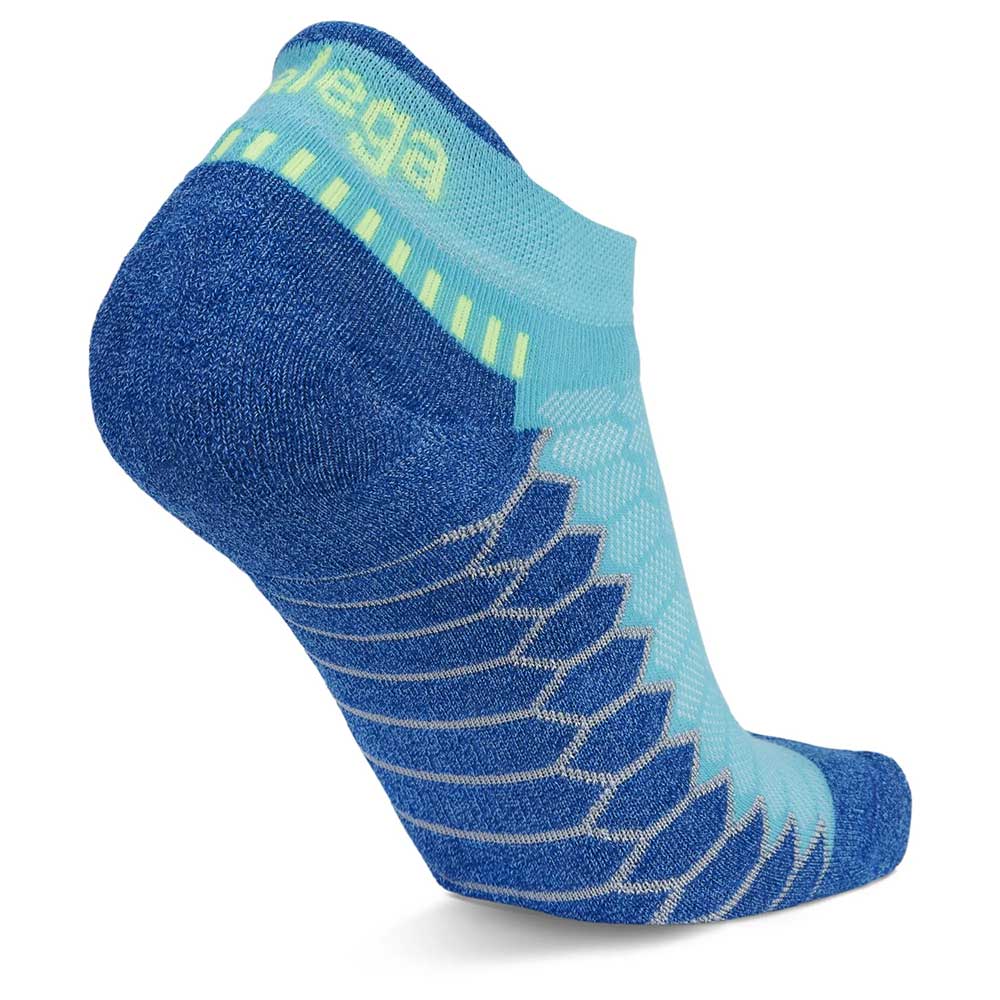 Silver No Show Tab Running Socks - Cobalt