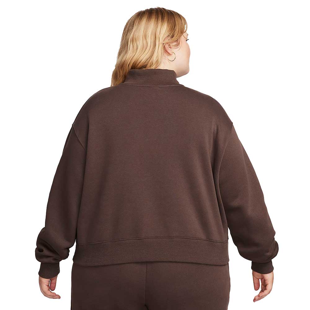 Women's 1/2 Zip Crop Sweatshirt - Baroque Brown