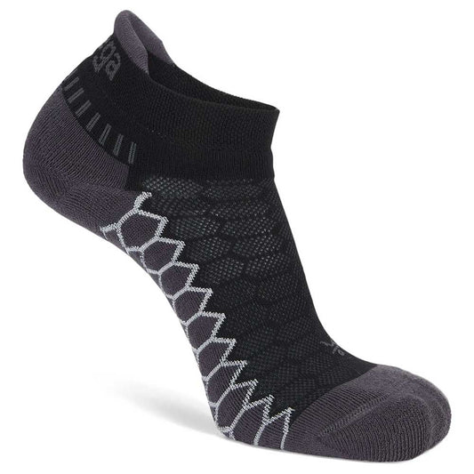 Silver No Show Tab Running Socks- Black