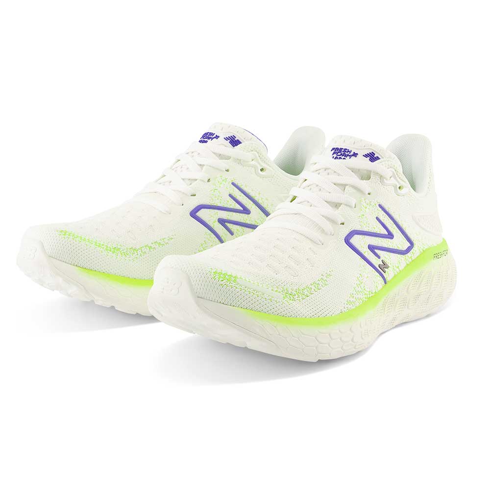 Women's Fresh Foam X 1080v12 Running Shoe - Sea Salt/Electric Indigo- Regular (B)