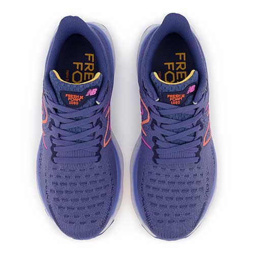 Women's Fresh Foam X 1080v12 Running Shoe- Night Sky/Vibrant Orange - Narrow (2A)