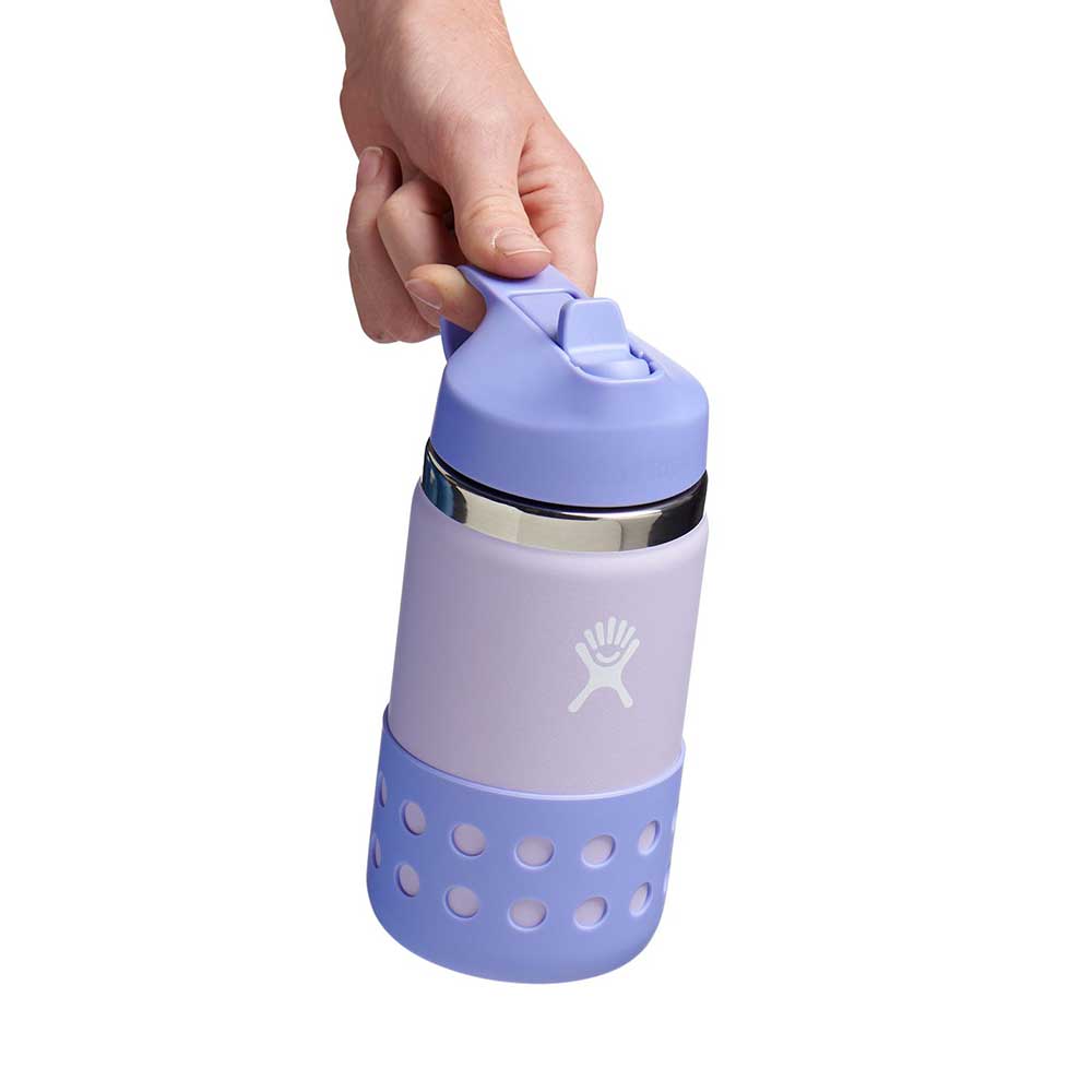12 oz Kids Wide Mouth Flex Straw & Boot Water Bottle - Wisteria/Lupine