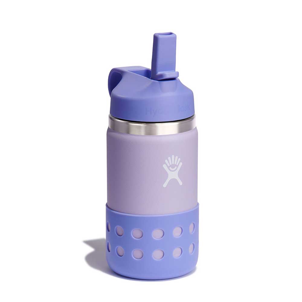 12 oz Kids Wide Mouth Flex Straw & Boot Water Bottle - Wisteria/Lupine
