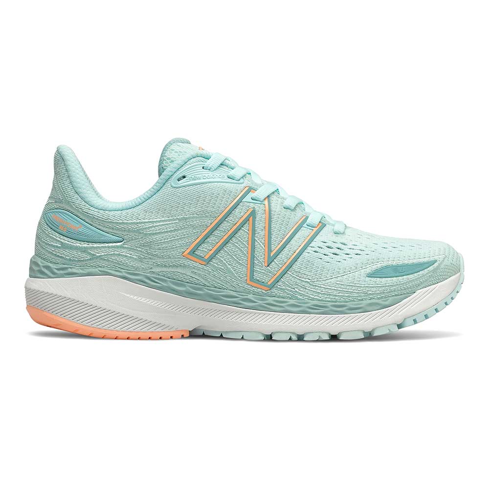 Women's Fresh Foam 860v12 Running Shoe - Pale Blue Chill/Light Mango - Regular (B)