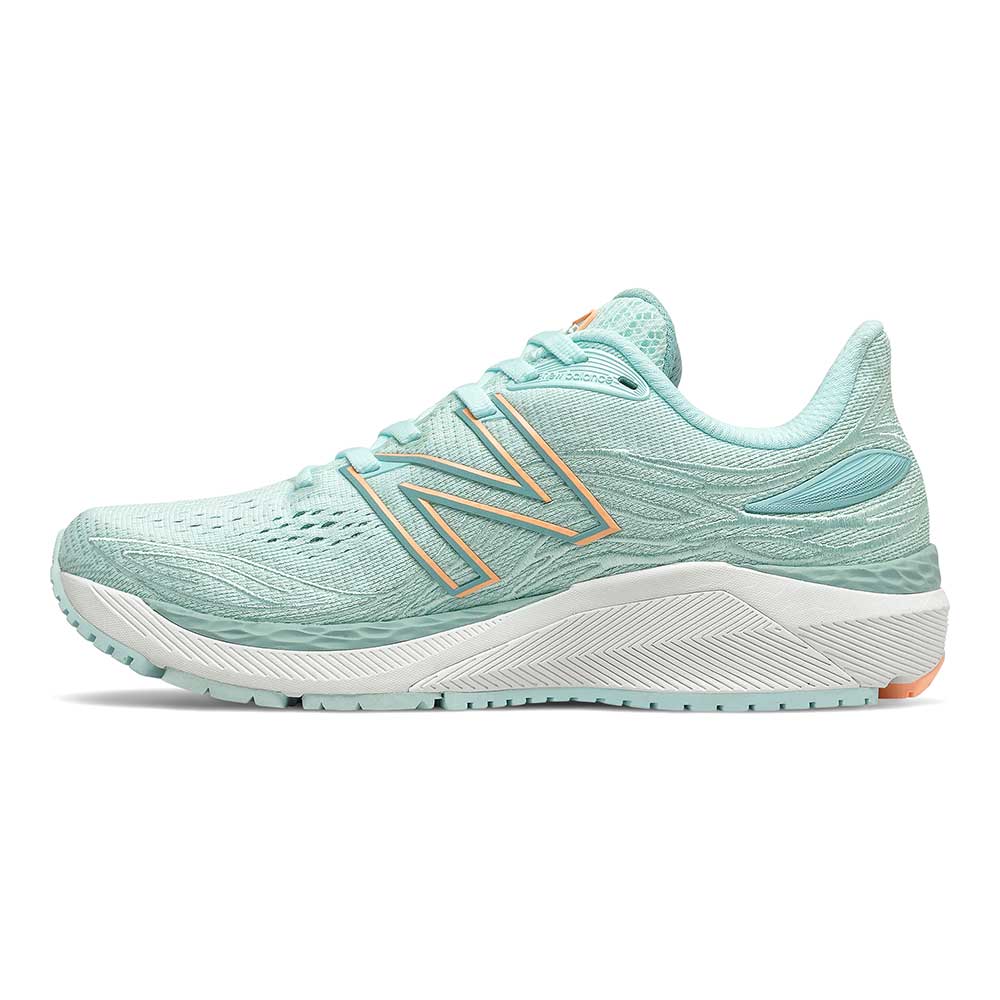 Women's Fresh Foam 860v12 Running Shoe - Pale Blue Chill/Light Mango - Regular (B)