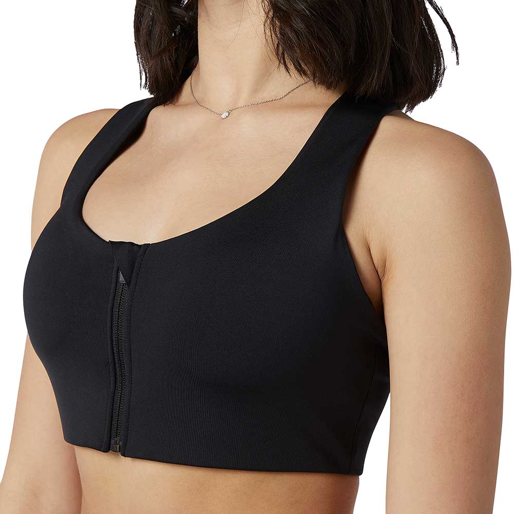 Women's NB Power X Front Zip Bra - Black