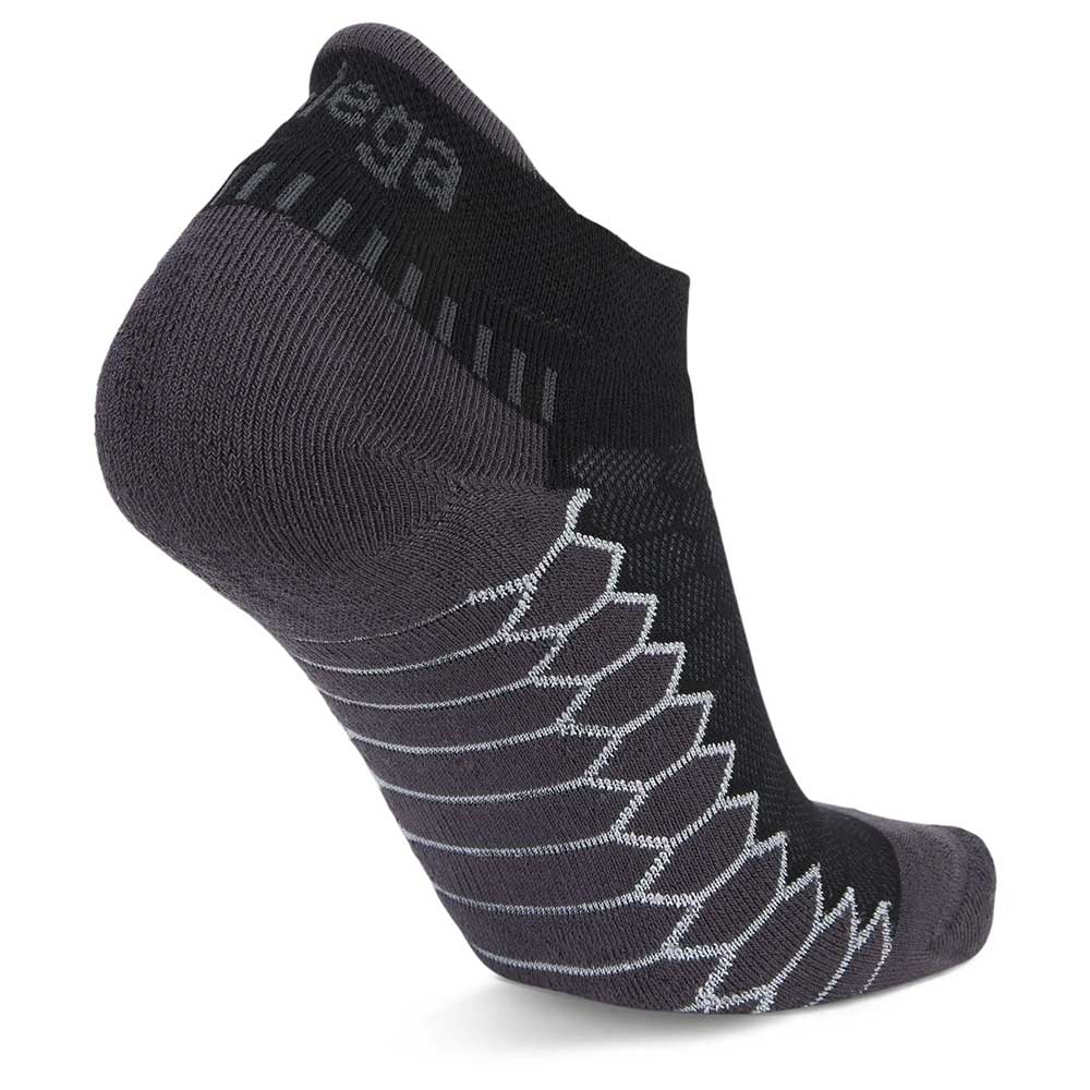 Silver No Show Tab Running Socks- Black