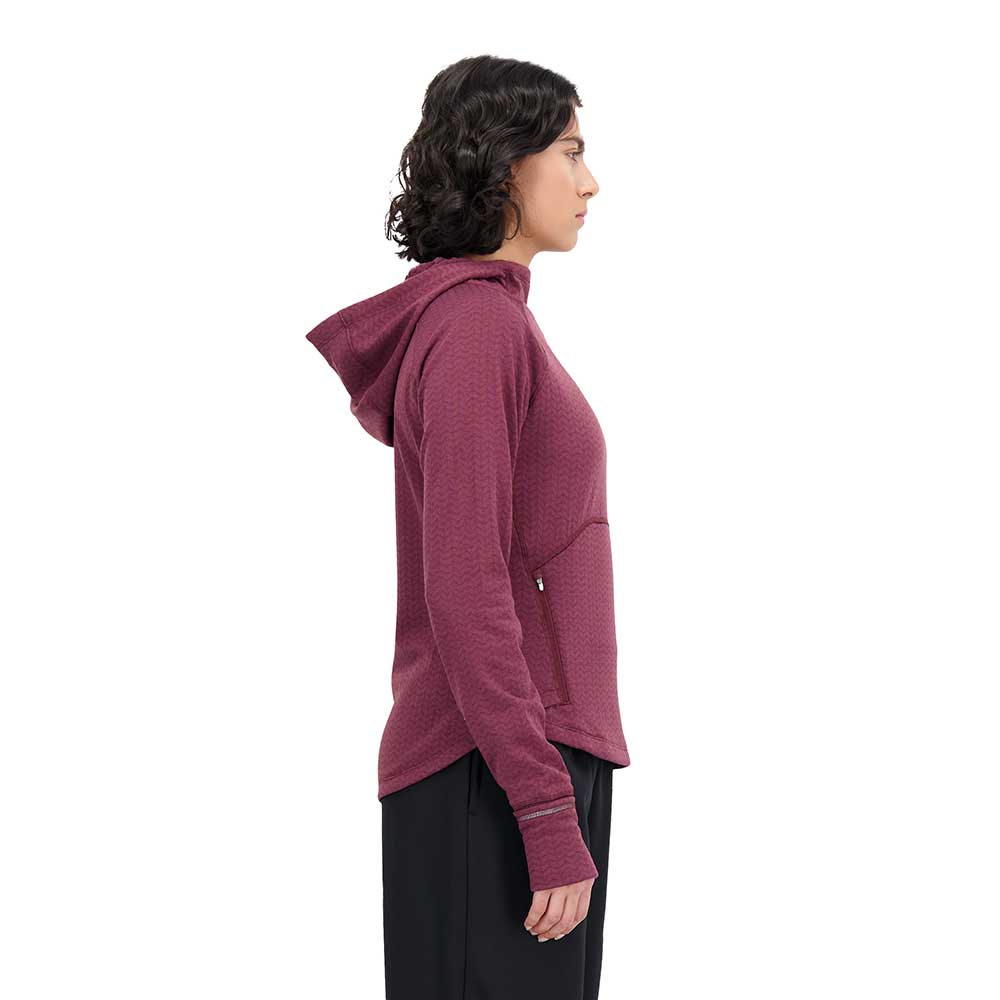 Women's NB Heat Grid Hoodie Pullover - NB Burgundy Heather