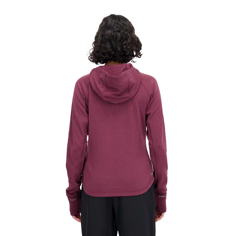 Women's NB Heat Grid Hoodie Pullover - NB Burgundy Heather