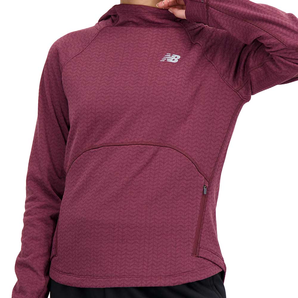 Women's NB Heat Grid Hoodie Pullover - NB Burgundy Heather