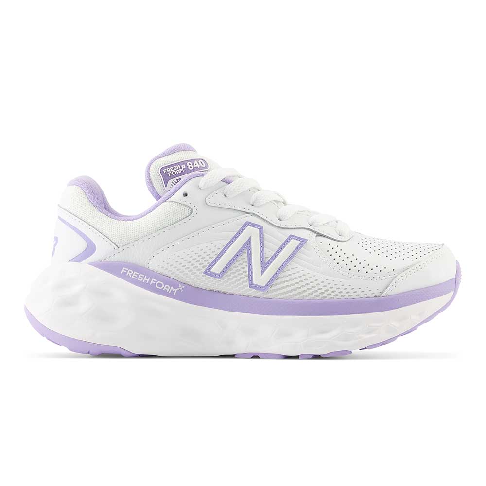 New Balance Women s Fresh Foam x 840F Walking Shoe White Lilac Glo 8 2E