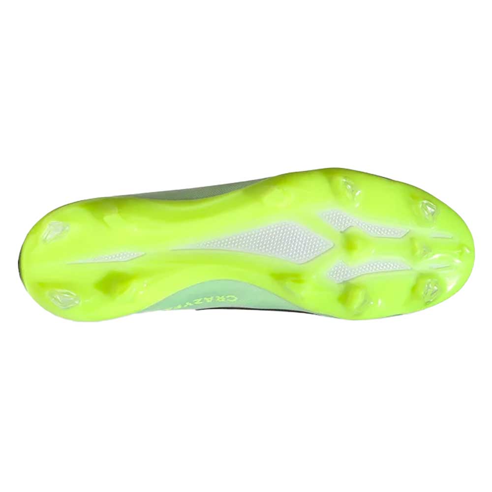 Unisex adidas X CRAZYFAST.2 FG Soccer Shoe - White, Core Black, Lucid Lemon - Regular (D)