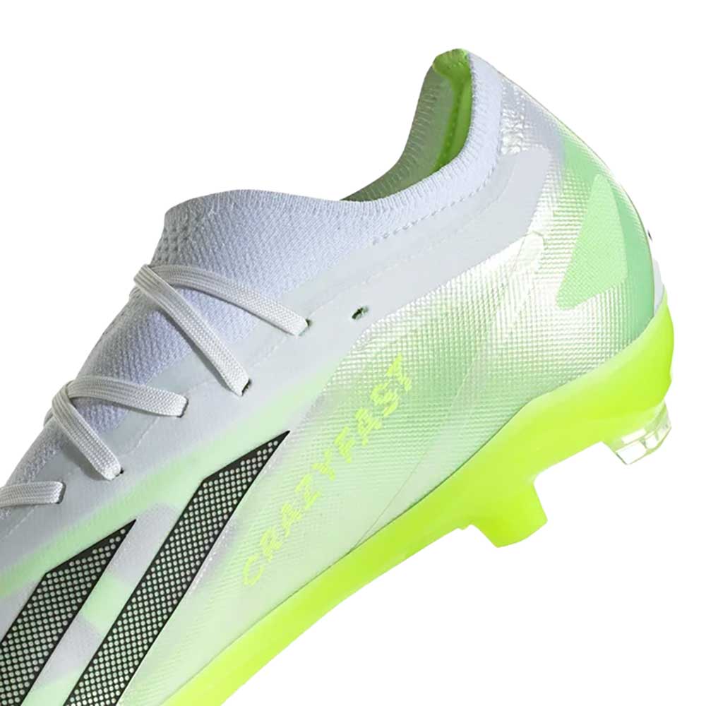 Unisex adidas X CRAZYFAST.2 FG Soccer Shoe - White, Core Black, Lucid Lemon - Regular (D)