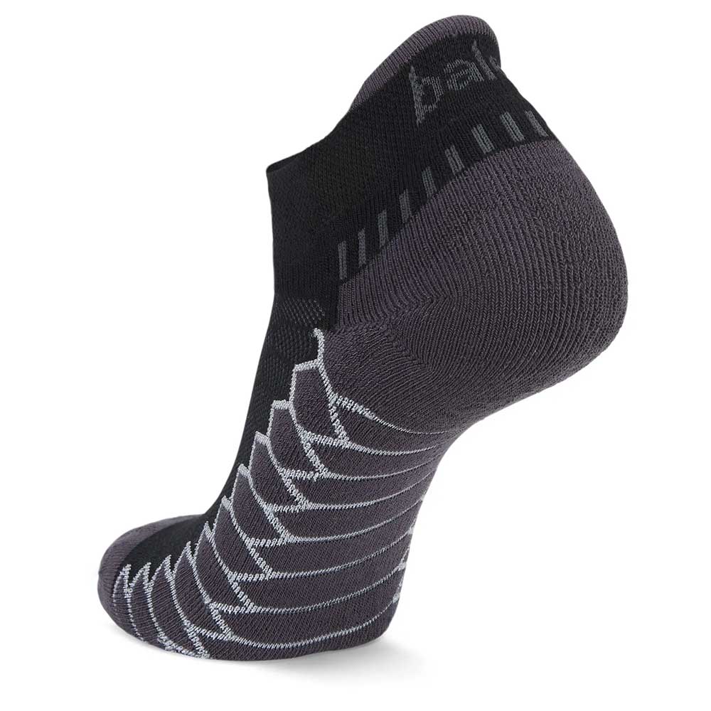 Silver No Show Tab Running Socks- Black