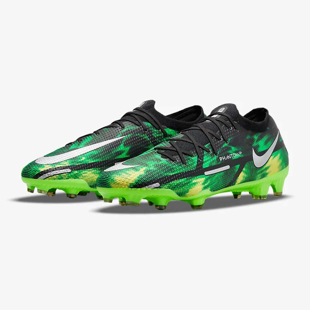 Unisex Phantom GT2 Pro SW FG Soccer Shoe - Black/MTLC Platinum Green-Regular (D)