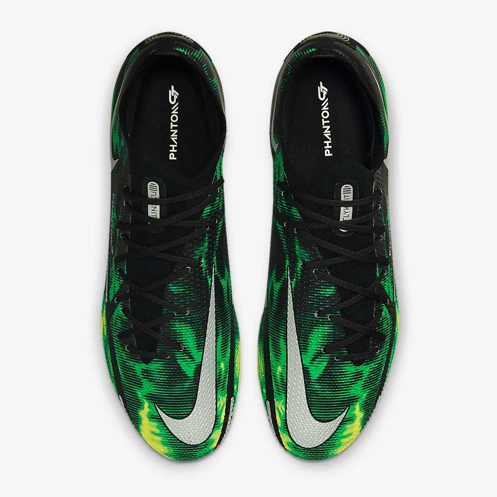 Unisex Phantom GT2 Pro SW FG Soccer Shoe - Black/MTLC Platinum Green-Regular (D)