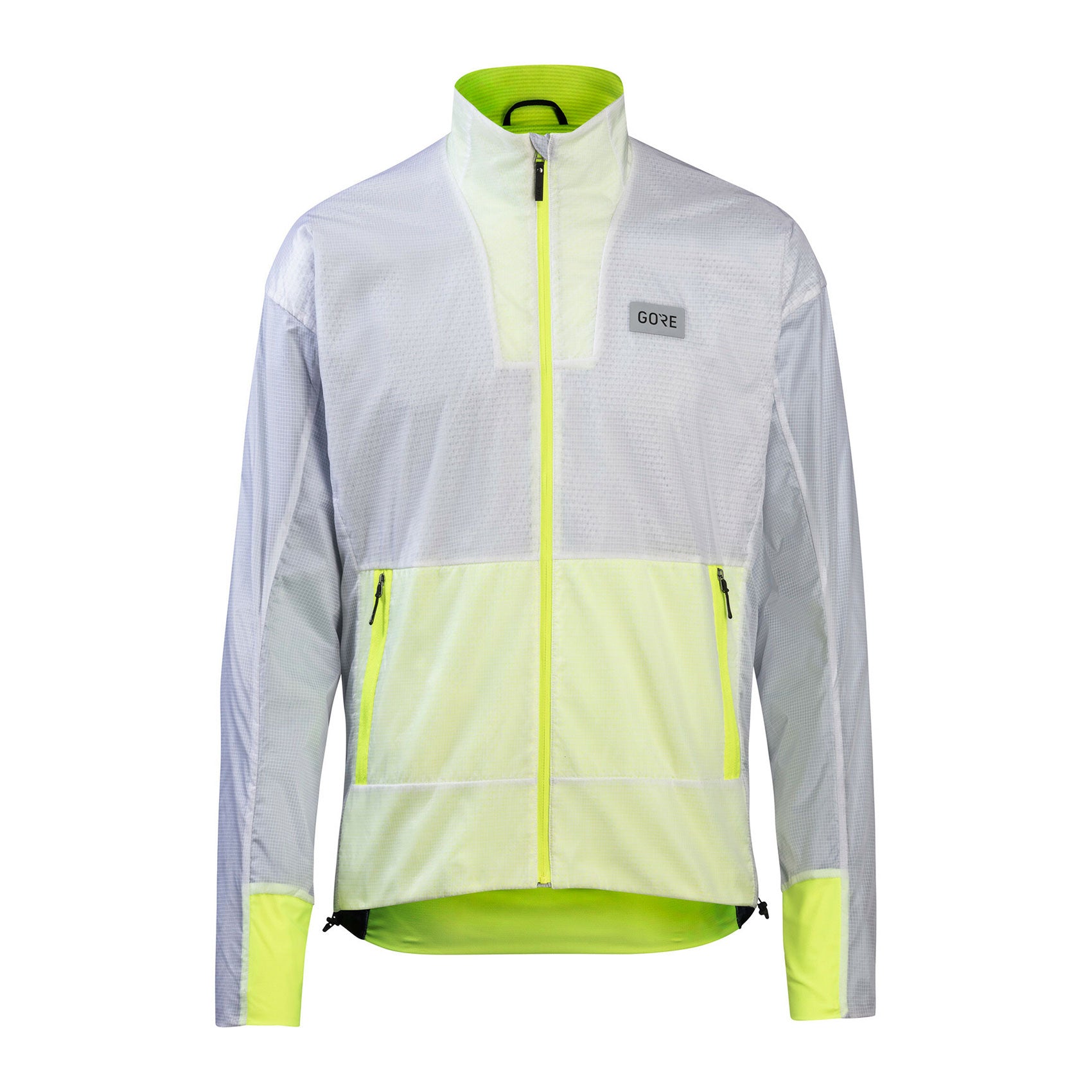 Men's Drive Jacket - White/Neon Yellow – Gazelle Sports