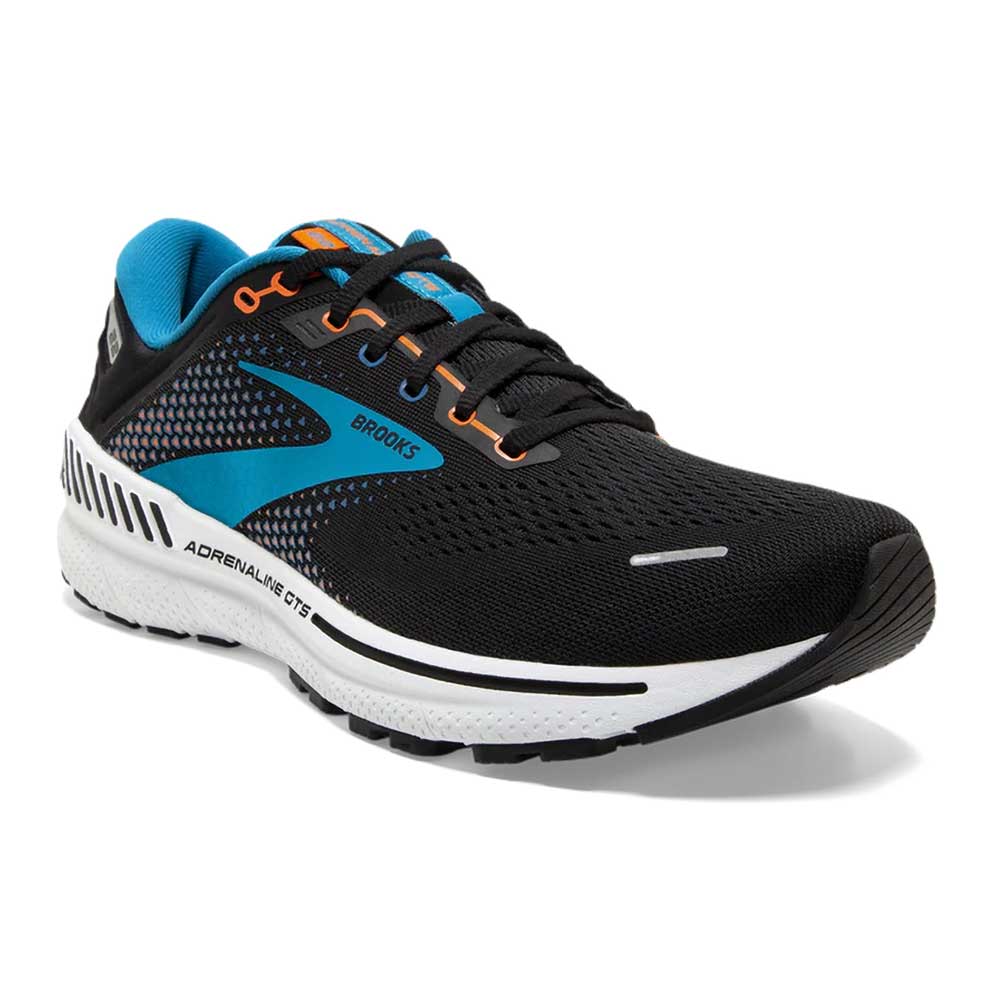 Men's Adrenaline GTS 22 Running Shoe - Black/Blue/Orange- Regular (D)
