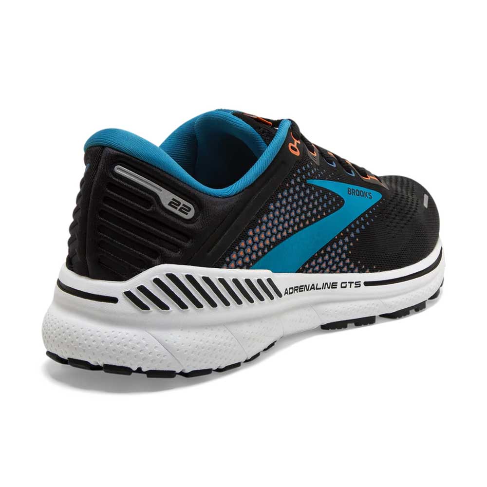 Men's Adrenaline GTS 22 Running Shoe - Black/Blue/Orange- Regular (D)