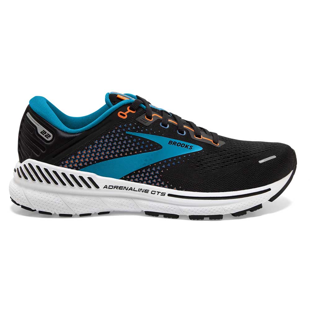 Brooks Men's Adrenaline GTS 22 Supportive Running Shoe,  Black/Blue/Nightlife, 8 : : Clothing, Shoes & Accessories