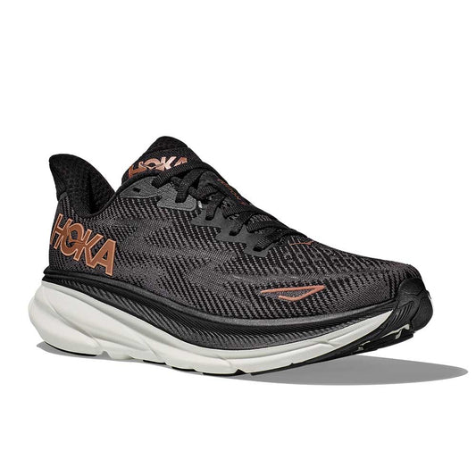 Women's Clifton 9 Running Shoe - Black/Copper - Wide (D)
