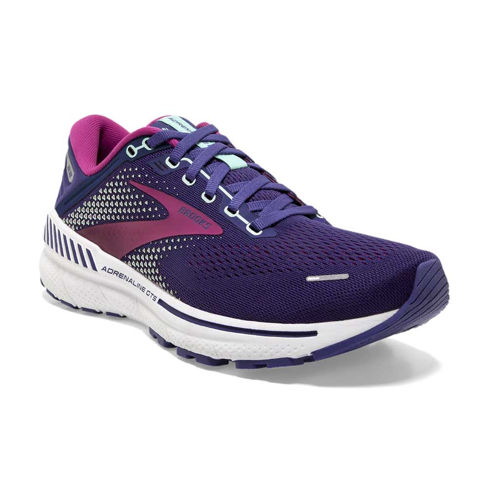 Women's Adrenaline GTS 22 Running Shoe- Navy/Yucca/Pink- Regular (B)