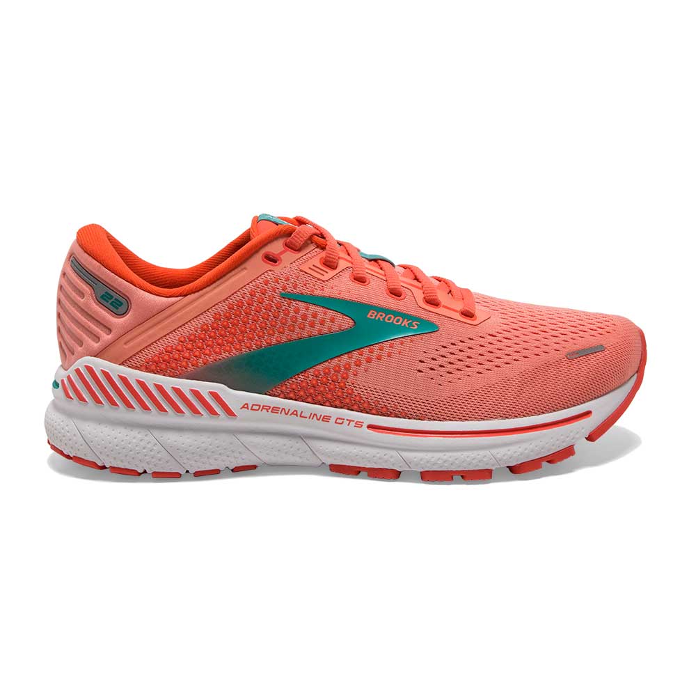 Women's Adrenaline GTS 22 Running Shoe- Coral/Latigo Bay/White